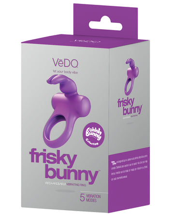 VeDo BU-0103 Frisky Bunny Rechargeable Vibrating Ring, Purple
