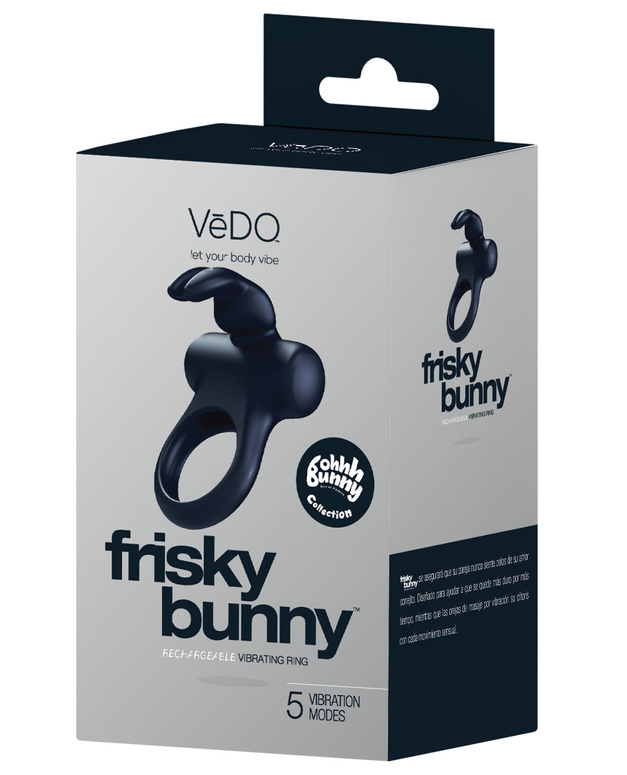 VeDo BU-0104 Rechargeable Vibrating Ring, Black Pearl, 7.8cm H, 5 Modes