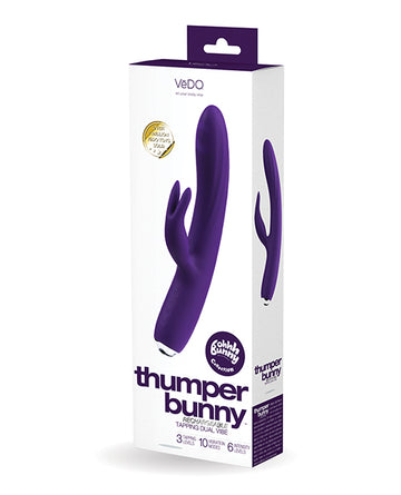 VeDo BU-0705 Thumper Bunny Rechargeable Dual Vibe, 10-inch Silicone
