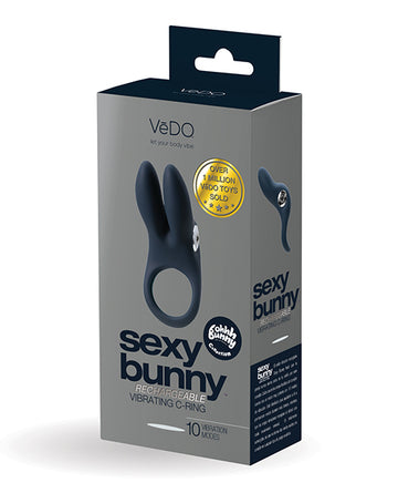 VeDo BU-0804 Sexy Bunny Rechargeable Ring, 10 Modes, ABS/Silicone, Submersible