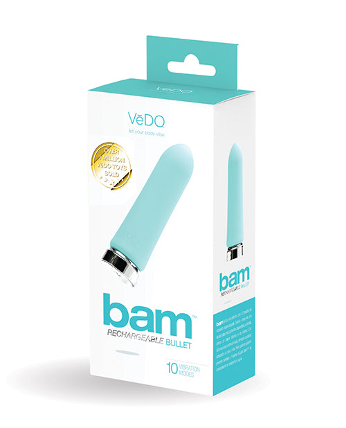 VeDo VI-F0301 Bam Rechargeable Bullet, Turquoise, 10 Modes