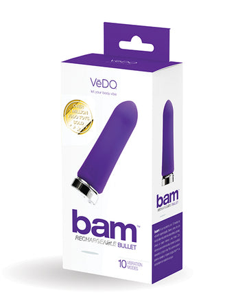 VeDo VI-F0303 Bam Rechargeable Bullet, Indigo, 10 Modes