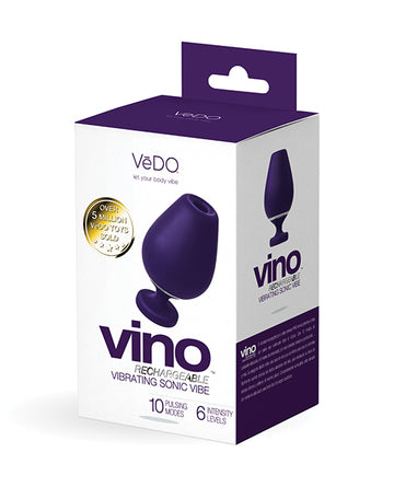 VeDO Vino Rechargeable Sonic Vibe, Purple – 10 Modes, Body-Safe Silicone