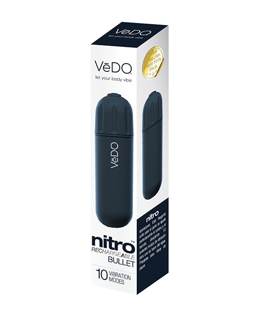 VeDo VI-F2008 Nitro Rechargeable Bullet Vibe, 3.25 inch, Black, 10 Modes