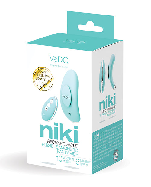 VeDo VI-P1601 Niki Rechargeable Panty Vibe, 10 Modes, Silicone, Turquoise