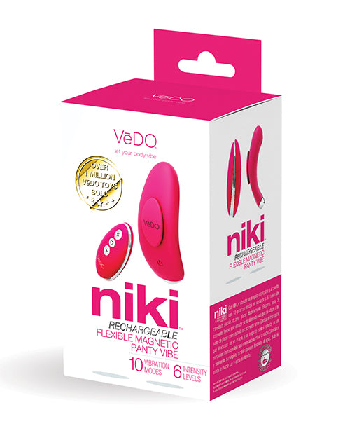 VeDo VI-P1609 Niki Rechargeable Panty Vibe, Pink, Silicone, USB