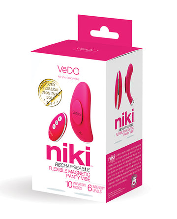 VeDo VI-P1609 Niki Rechargeable Panty Vibe, Pink, Silicone, USB