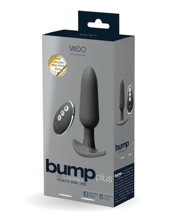 VeDo VI-P1708 Bump Plus Anal Vibe, Black Silicone, Waterproof, 10 Modes
