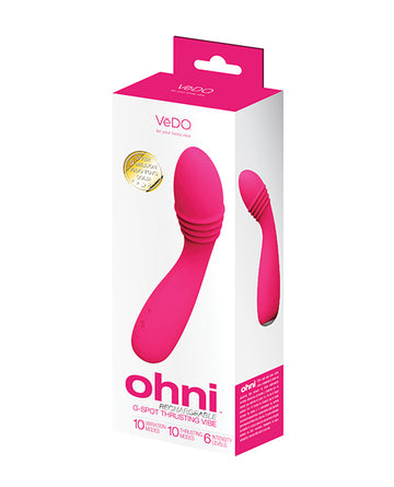 VeDo VI-P2709 Ohni Rechargeable G-Spot Thrusting Vibe, Pink