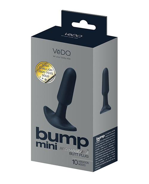 VeDo VI-P2908 Bump Mini Rechargeable Anal Plug, Black Silicone