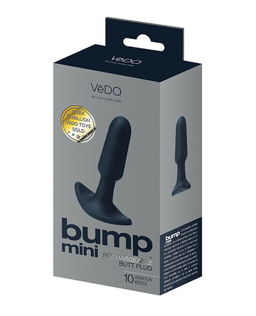 VeDo VI-P2908 Bump Mini Rechargeable Anal Plug, Black Silicone