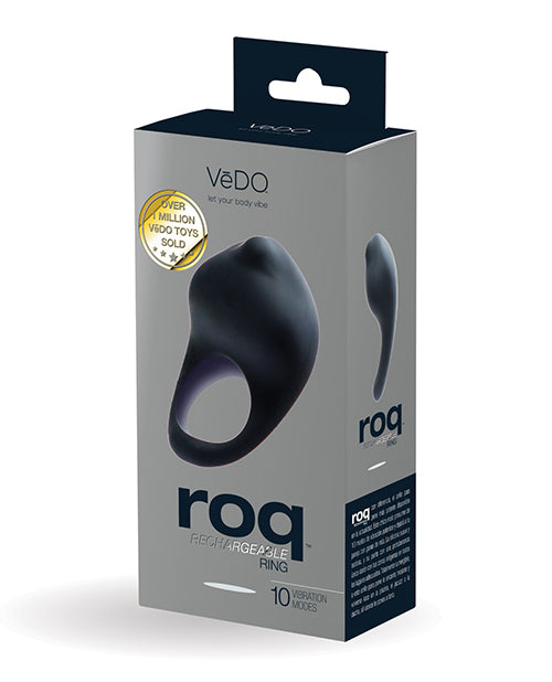 VeDO Roq Rechargeable Vibrating Ring, 10 Modes, Black
