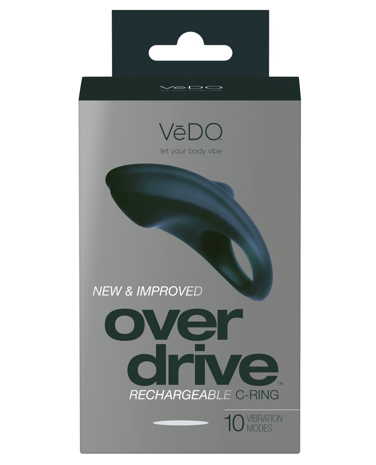 VeDo VI-R0608 Overdrive Plus Rechargeable C Ring, Vibrating, Black