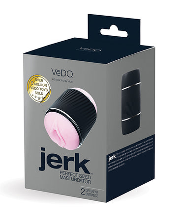 VeDO Jerk Masturbation Sleeve, Black/Pink – 4.75" Depth
