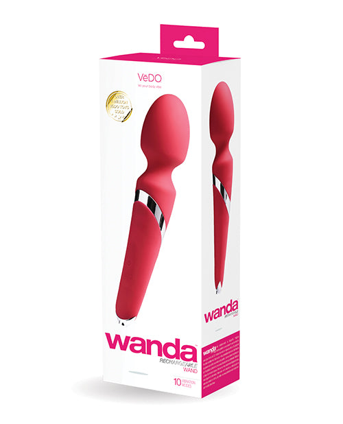 VeDo VI-W0109 Wanda Rechargeable Wand, 10 Vibration Modes, Pink