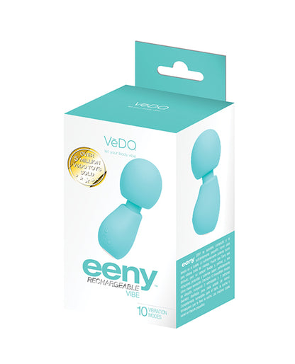 VeDo Eeny Rechargeable Extra Mini Wand Vibrator, Turquoise