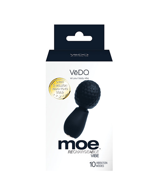 VeDo Moe Rechargeable Extra Mini Wand Vibrator - Black