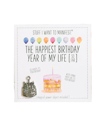 Warm Human MSC-8529 Birthday Card & Charm, Metal