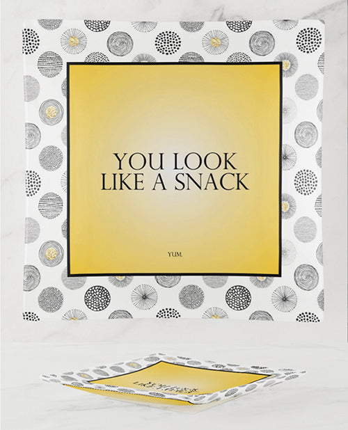 Warm Human TT-120001 Snack Glass Trinket Tray, Yellow, 6"x6"