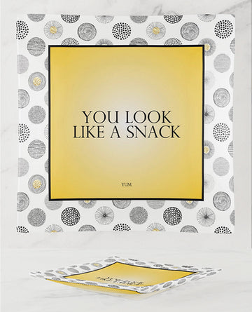 Warm Human TT-120001 Snack Glass Trinket Tray, Yellow, 6"x6"