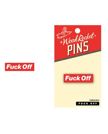 Wood Rocket EPP-017 Fuck Off Enamel Pin, Red