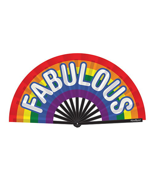 Wood Rocket FAN-008 Fabulous Fan, Rainbow, Large, Bamboo, Satin