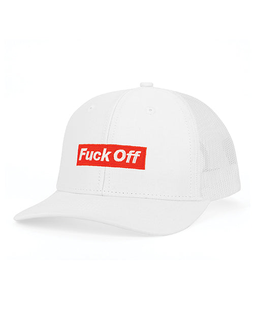 Wood Rocket 'Fuck Off' Trucker Hat, White Cotton Snapback