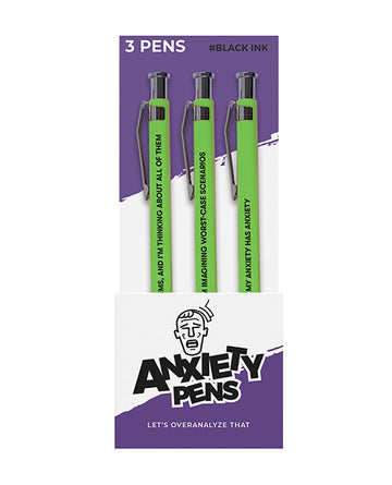 Wood Rocket Anxiety Pen Set, 3-Pack
