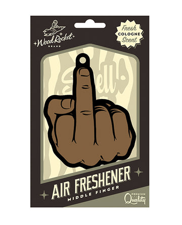 Wood Rocket VAF-006 Middle Finger Air Freshener, Brown Cologne Scent