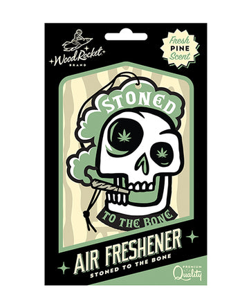 Wood Rocket VAF-016 Stoned to the Bone Skull Air Freshener - Pine