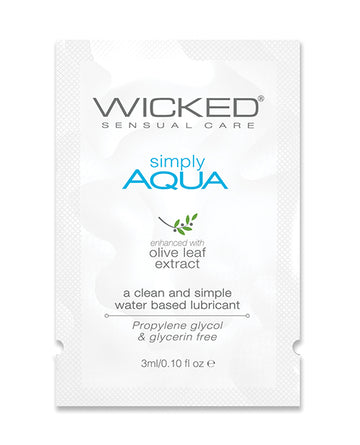 Wicked Sensual Care 91100 Simply Aqua Water Based Lubricant, 0.1 oz