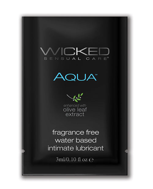 Wicked Sensual Care 90100 Aqua Waterbased Lubricant, Fragrance Free, .1 oz