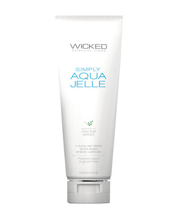 Wicked Sensual Care 91105 Simply Aqua Jelle Waterbased Lubricant, 4 oz