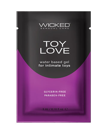 Wicked Sensual Care 90106 Toy Love Water Based Lubricant, Fragrance Free, 0.1 oz