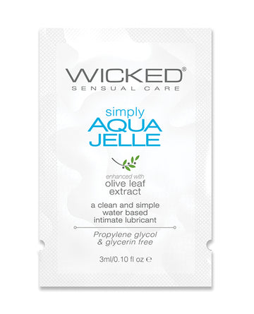 Wicked Sensual Care 91110 Simply Aqua Jelle Lubricant, .1 oz Vegan Cruelty-Free