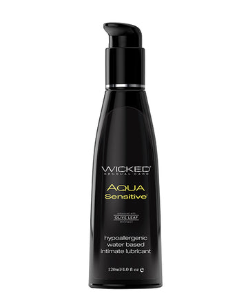 Wicked Sensual Care 90204 Aqua Sensitive Waterbased Lubricant, 4 oz Unscented