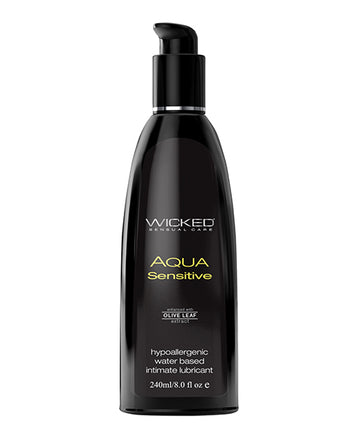 Wicked Sensual Care 90208 Hypoallergenic Aqua Sensitive Lubricant, 8 oz