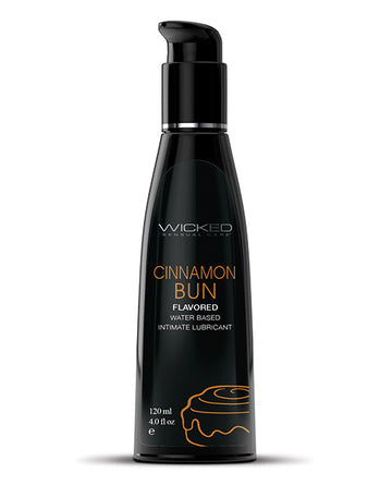 Wicked Sensual Care 90344 Aqua Waterbased Lubricant, 4 oz Cinnamon Bun