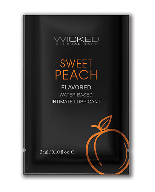 Wicked Sensual Care 90380 Waterbased Lubricant, Sweet Peach, 0.1 oz