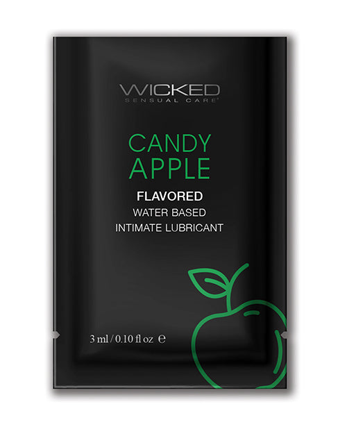 Wicked Sensual Care 90400 Aqua Waterbased Lubricant, Candy Apple, 0.1 oz