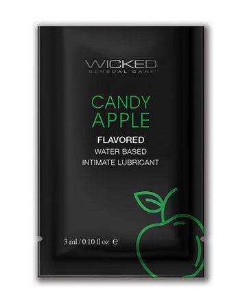 Wicked Sensual Care 90400 Aqua Waterbased Lubricant, Candy Apple, 0.1 oz