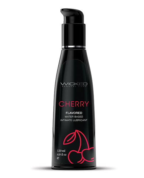Wicked Sensual Care 90434 Aqua Water Based Lubricant, 4 oz Cherry