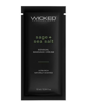Wicked Sensual Care 90920 Sage & Sea Salt Massage Cream, 0.34 oz