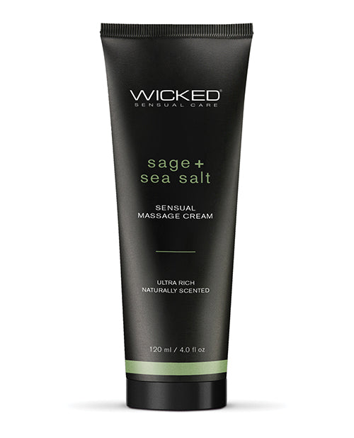 Wicked Sensual Care 90924 Sage & Sea Salt Massage Cream, 4 oz