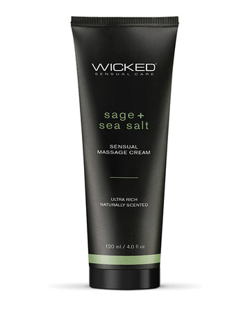 Wicked Sensual Care 90924 Sage & Sea Salt Massage Cream, 4 oz