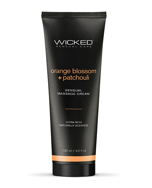 Wicked Sensual Care 90934 Orange Blossom & Patchouli Massage Cream, 4 oz