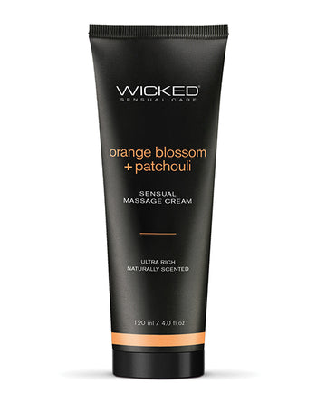 Wicked Sensual Care 90934 Orange Blossom & Patchouli Massage Cream, 4 oz