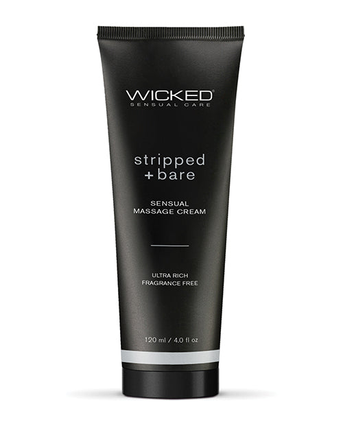 Wicked Sensual Care 90944 Stripped & Bare Unscented Massage Cream, 4 oz
