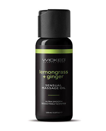 Wicked Sensual Care 90974 Lemongrass & Ginger Massage Oil, 4 oz