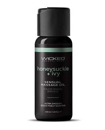 Wicked Sensual Care Honeysuckle and Ivy Massage Oil - 4 oz Bottle